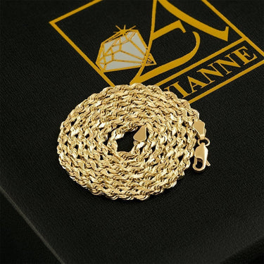 10K Yellow Gold Rope Chain 3 mm